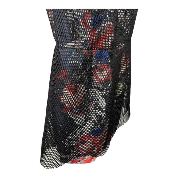 SACHIN AND BABI ROSA BLACK OVERLAY FLORAL SLEEVELESS FIT AND FLARE DRESS - Picture 8 of 15